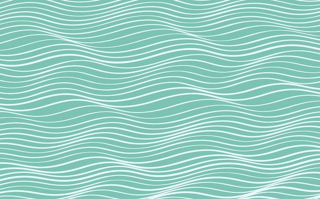 Blue and white warped wavy stripes background. Vector pattern for design