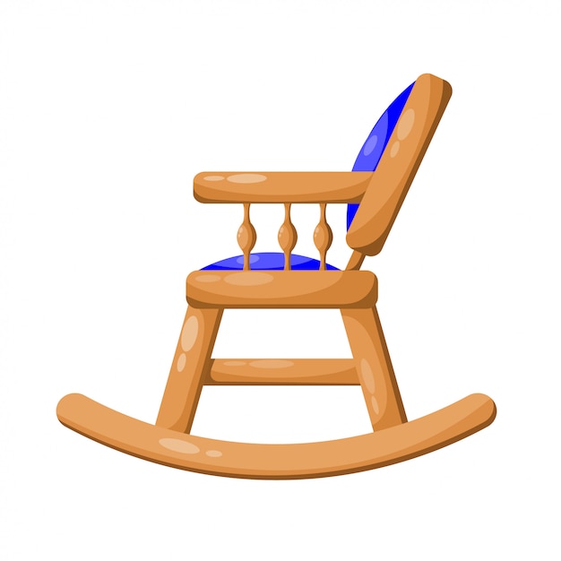 Blue wooden rocking chair