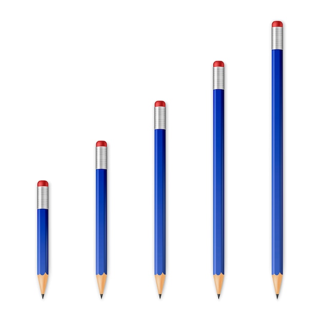 Blue wooden sharp pencils