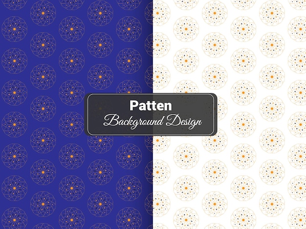 a blue and yellow border with a blue pattern background