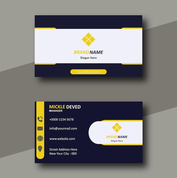 Blue and Yellow Business Card