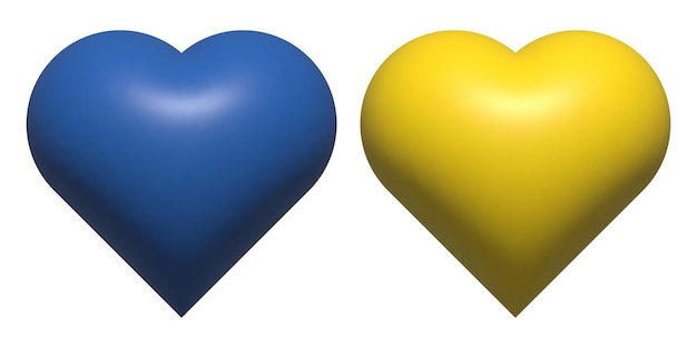 Blue and yellow heartsBlue and yellow hearts