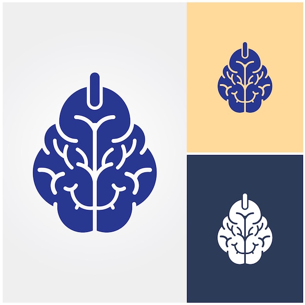 A blue and yellow logo for a company called the brain.