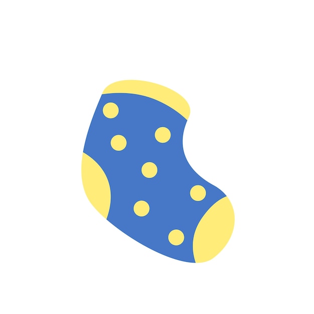 blue yellow polkadot sock