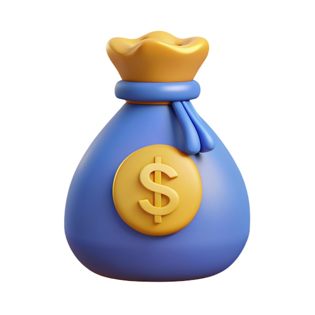 a blue and yellow vase with a dollar sign on it