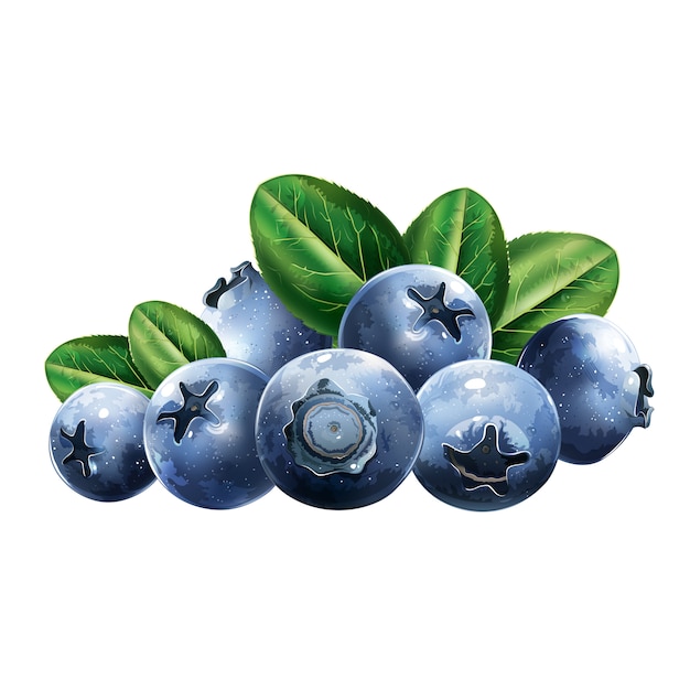 Blueberries With Leaves