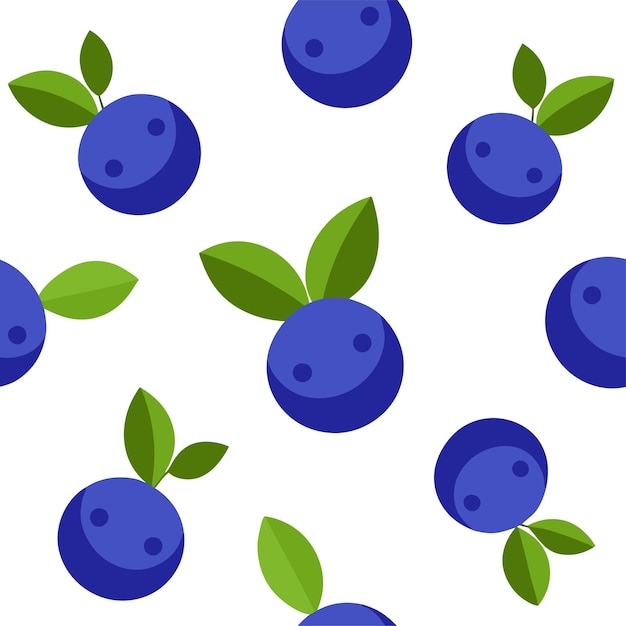 Vector blueberry fruit seamless pattern vector art and illustration