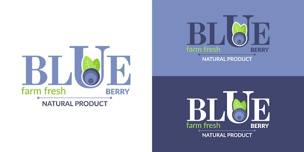 Blueberry logo design concept Forest berries creative symbol template