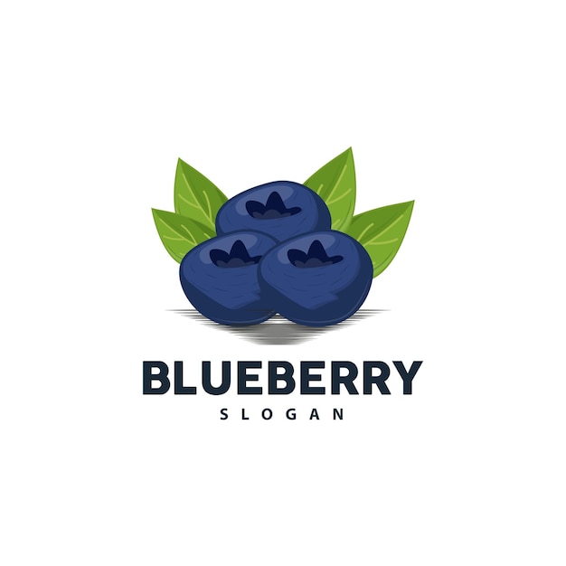 Blueberry Logo Garden Farm Fresh Fruit Vector Elegant Simple Design Symbol Illustration Template