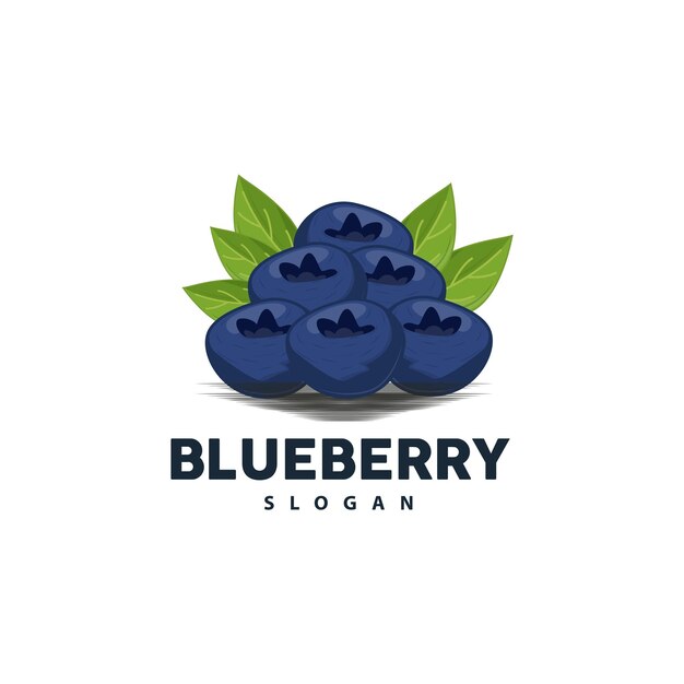 Blueberry Logo Garden Farm Fresh Fruit Vector Elegant Simple Design Symbol Illustration Template