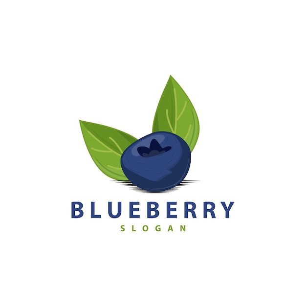 Blueberry Logo Garden Farm Fresh Fruit Vector Elegant Simple Design Symbol Illustration Template