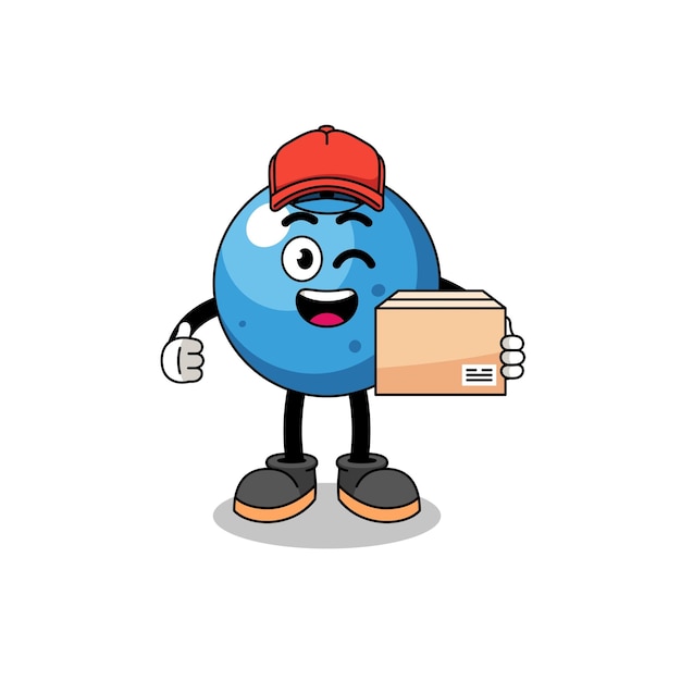 Vector blueberry mascot cartoon as an courier