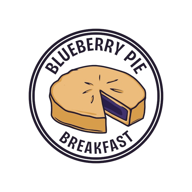 blueberry pie logo design template