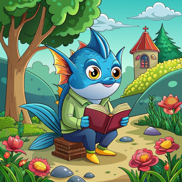 Bluefin Tuna fish disgraced reading garden vector