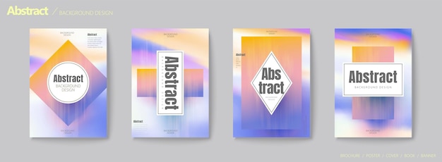 Blur sunset glow concept flyer set