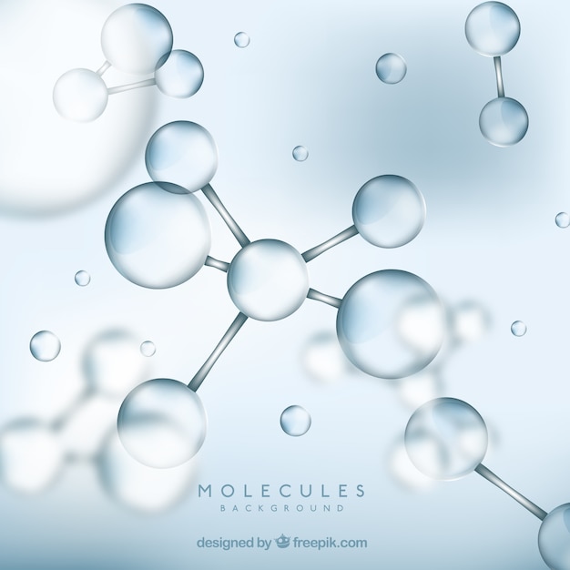 Blurred background with transparent molecules