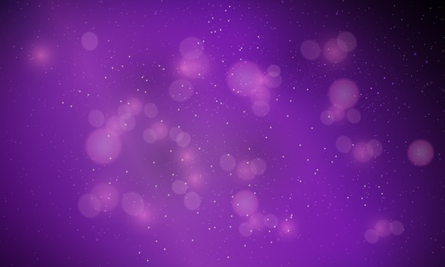 blurred bokeh light on dark purple background abstract glitter defocused blinking stars and sparks