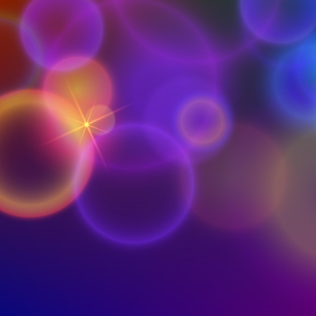 Blurred glowing background circles a star