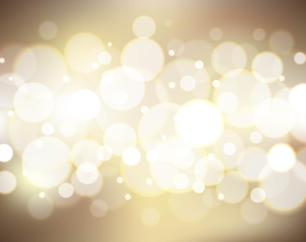 Blurred Gold And Bokeh And Balls With Gradient Mesh, Vector Illustration