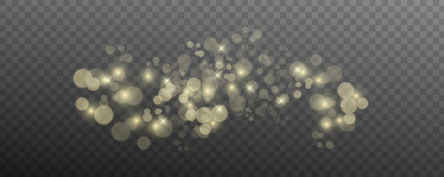 Blurred light sparkle elements Glitters isolated on transparent background