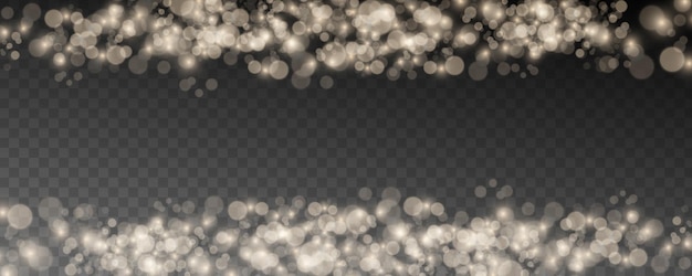 Blurred light sparkle elements Glitters isolated on transparent background