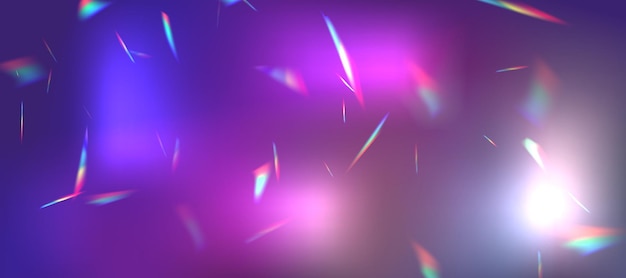 Vector blurred rainbow refraction overlay effect light lens prism effect on black background holographic reflection crystal flare leak shadow overlay vector abstract illustration