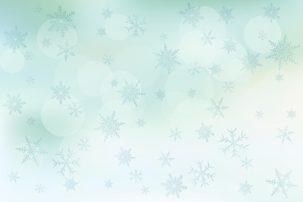 Blurred winter background with snowflakes Vector winter holiday backdrop