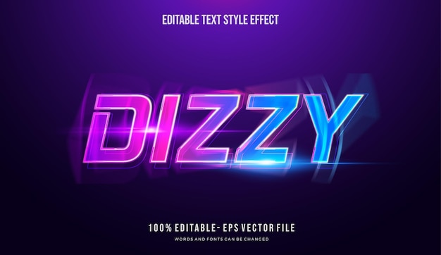 blurring vibrant color text style effect. Editable vector fonts