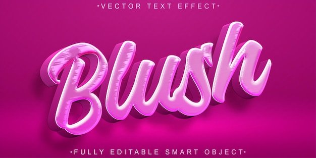 Vector blush vector fully editable smart object text effect