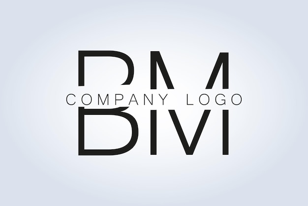 Vector bm letter company identity logo template black theme abstract background