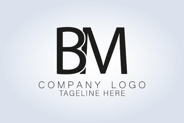 Vector bm letter company identity logo template black theme abstract background