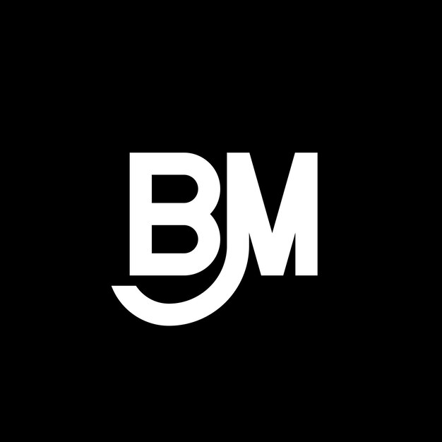 Vector bm letter logo design on black background bm creative initials letter logo concept bm letter design bm white letter design on black background b m b m logo