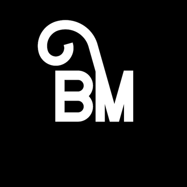 Vector bm letter logo design on black background bm creative initials letter logo concept bm letter design bm white letter design on black background b m b m logo