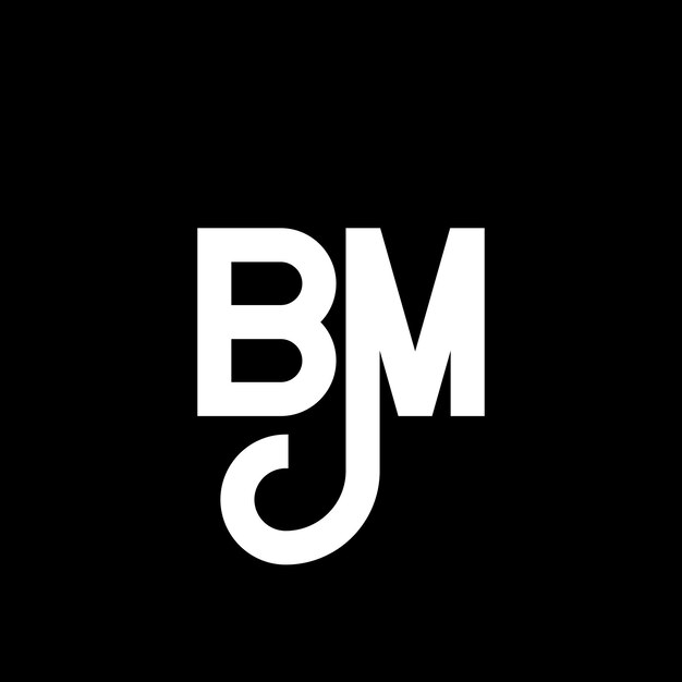 Vector bm letter logo design on black background bm creative initials letter logo concept bm letter design bm white letter design on black background b m b m logo