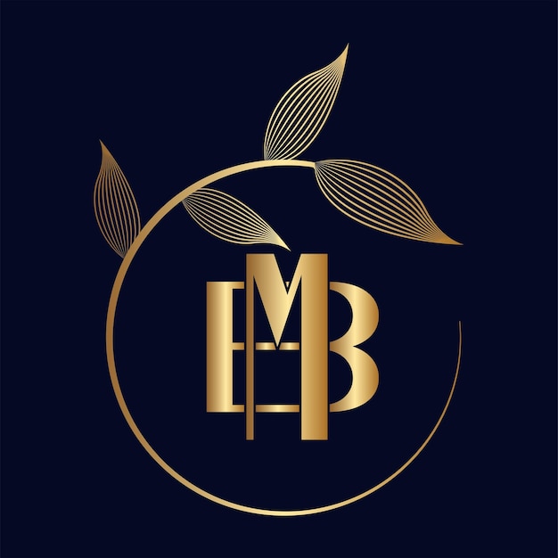 Vector bm or mb luxury leaf logo