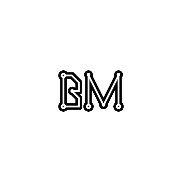 Vector bm monogram logo design letter text name symbol monochrome logotype alphabet character simple logo