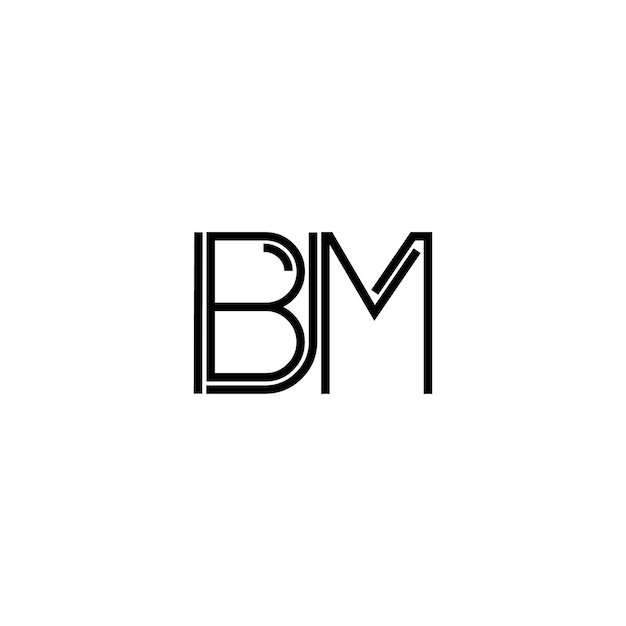 Vector bm monogram logo design letter text name symbol monochrome logotype alphabet character simple logo