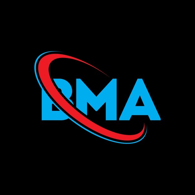 Vector bma logo bma letter bma letter logo design initials bma logo linked with circle and uppercase monogram logo bma typography for technology business and real estate brand