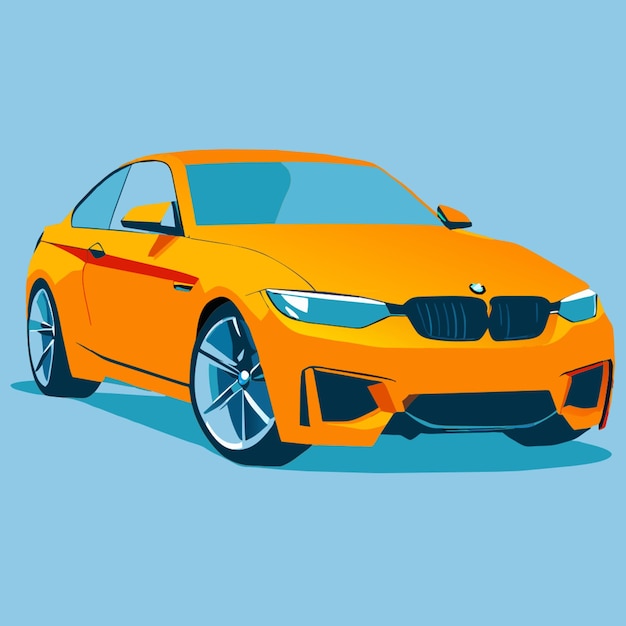 Vector bmw car with red color vector illustration