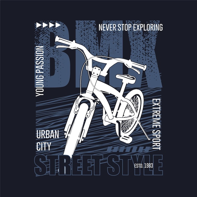 Bmx extreme sport vector illustration. concept for shirt print,