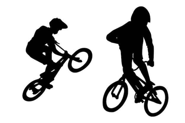 bmx freestyler bicycle rider silhouette vector