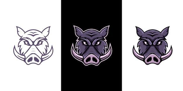 Boar e sport mascot logo design