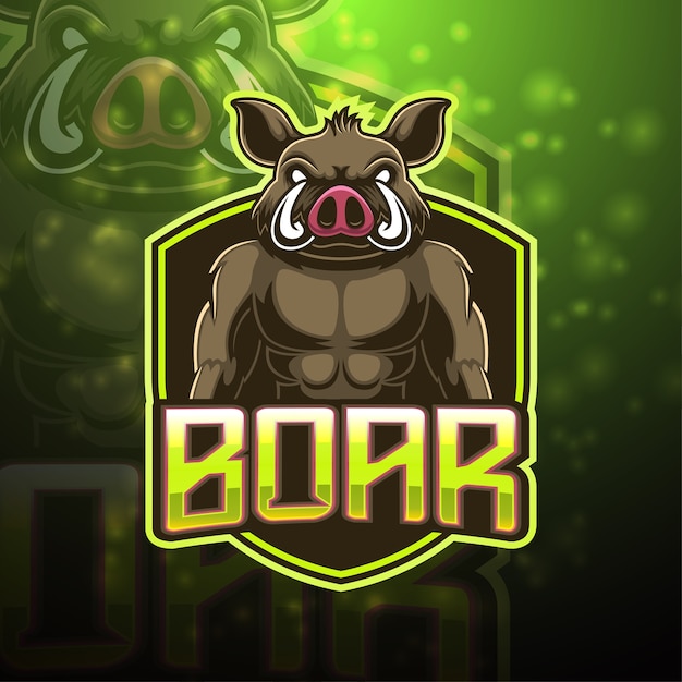 Boar esport mascot logo design