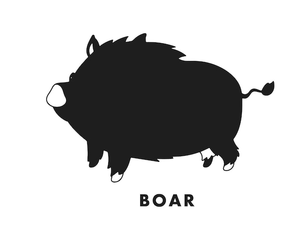 Boar isolated vector Silhouettes