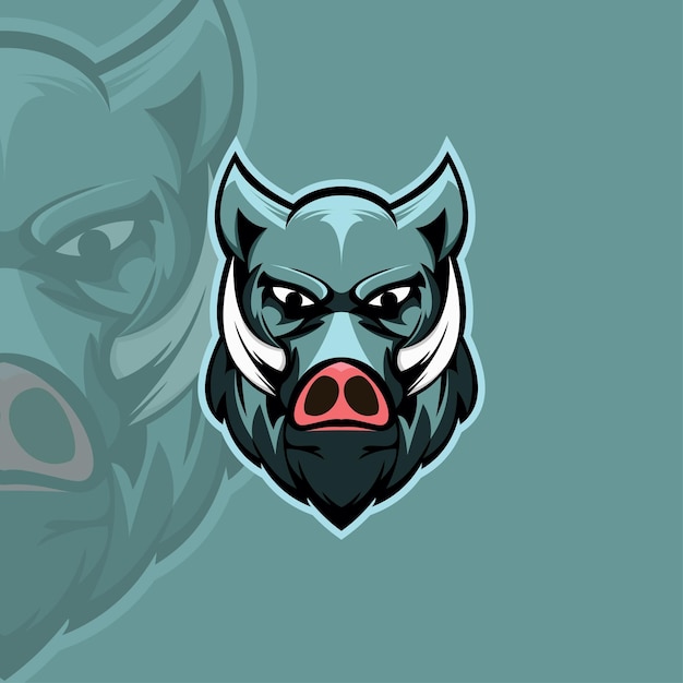 Vector boar mascot logo template