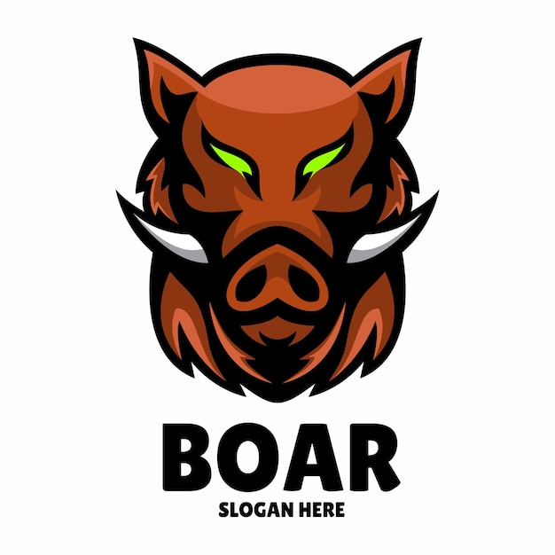 Vector boar simple mascot logo illustration