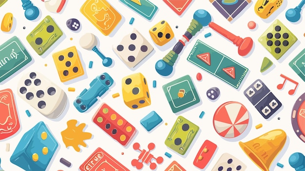 Board Game Elements Pattern for Adults