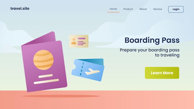 boarding pass campaign for website home homepage landing page