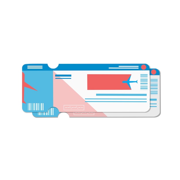 Boarding pass flat icon isolated illustration