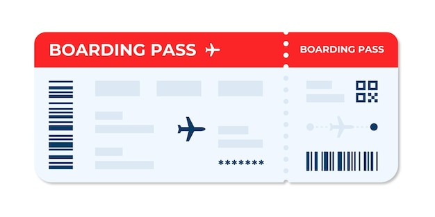 Vector boarding pass vector illustration air plane ticket template airline flight pass concept